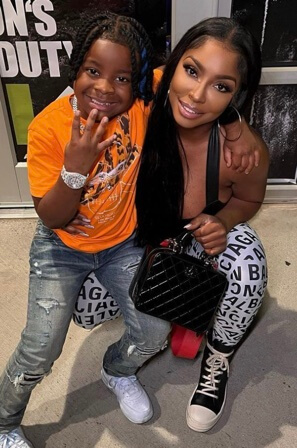 Ayesha Howard with her son. 